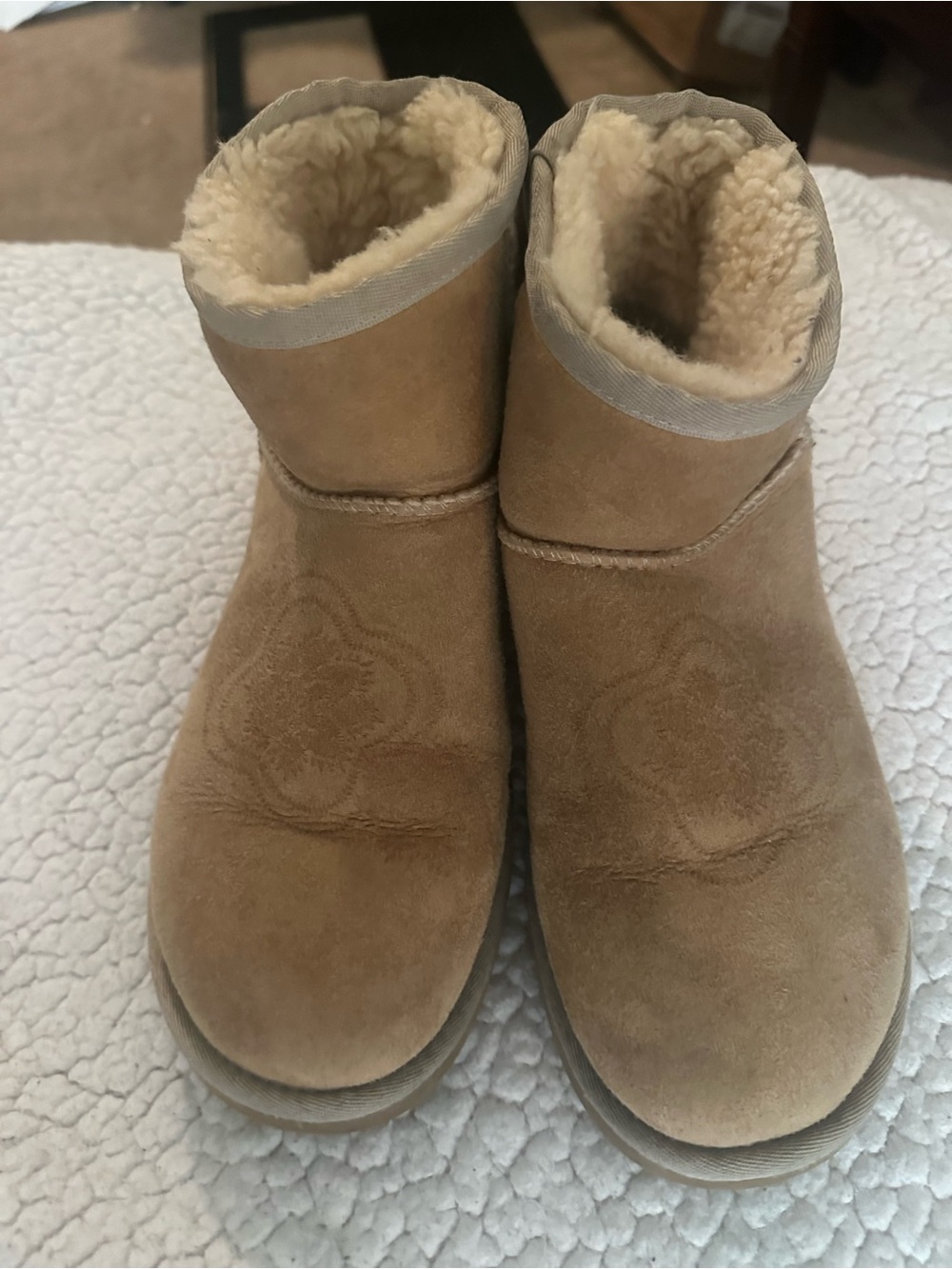 UGG Chestnut Suede Shearling Short Booties